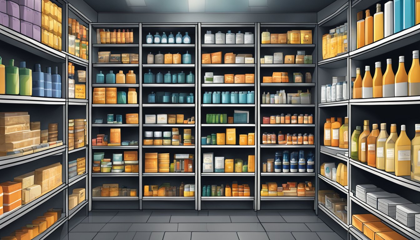 A cellar filled with shelves of marketing expertise brand products