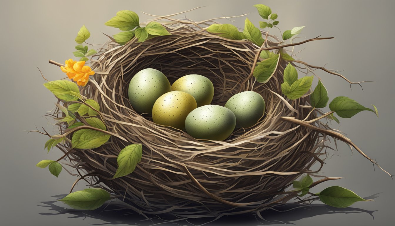 A bird's nest is being carefully prepared and consumed by a brand