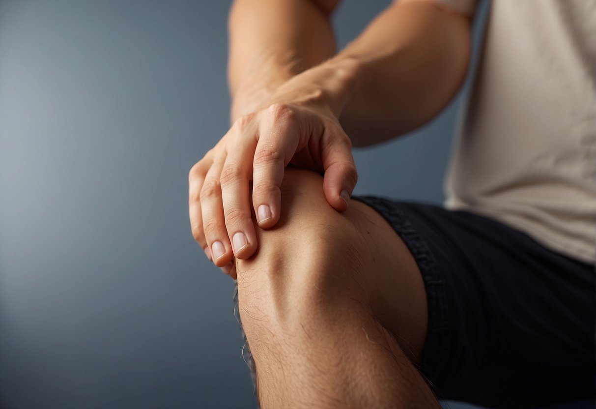 A person scratching their pubic area due to itching