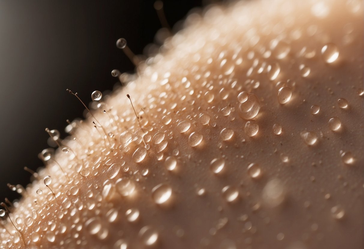 A single pimple on the pubic hair area