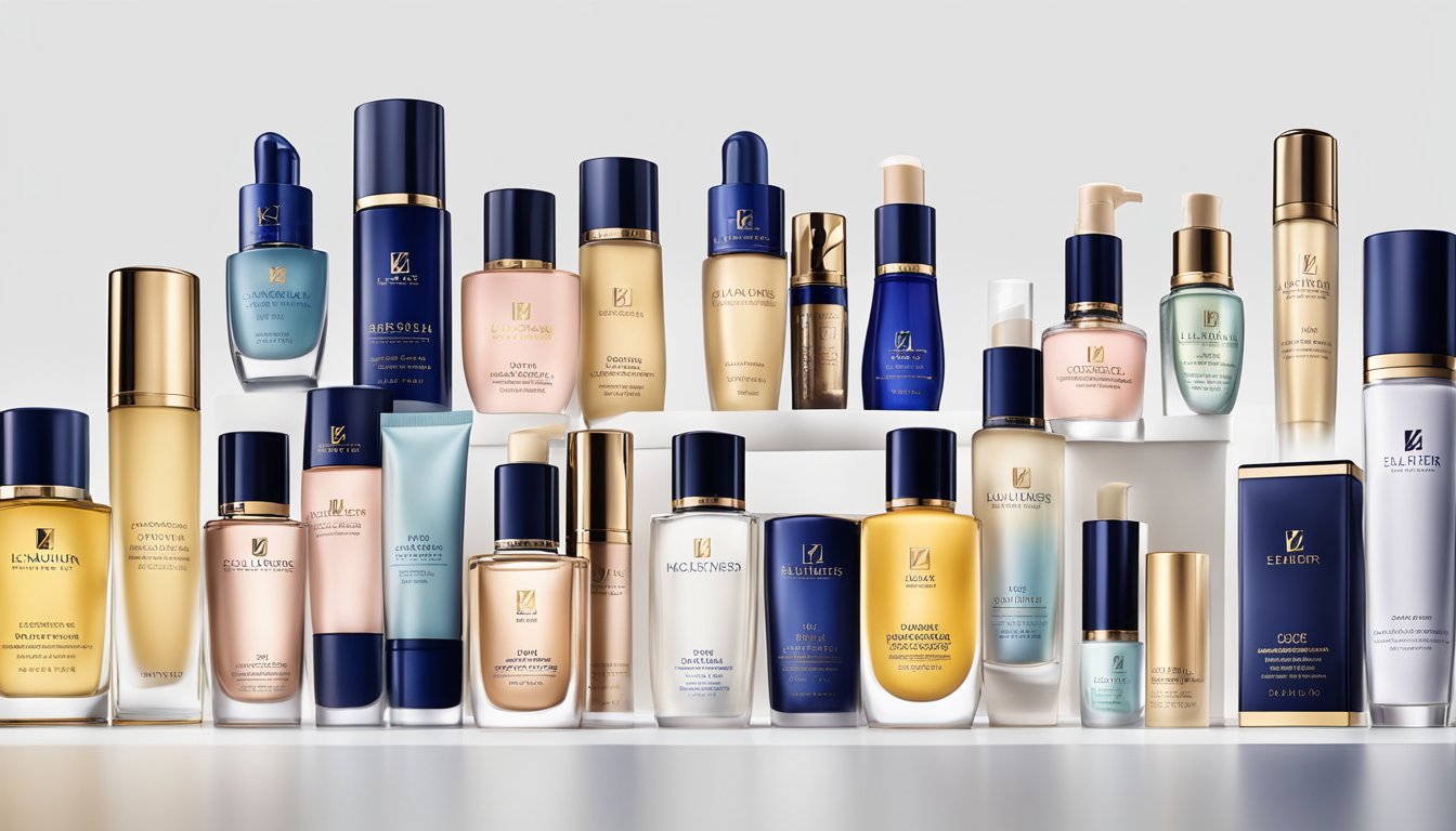 A lineup of Estee Lauder subsidiary brands' logos, arranged in a sleek and modern display