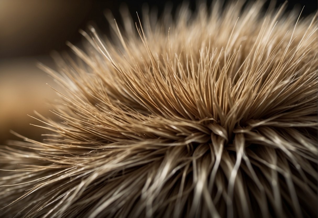 Thick pubic hair in close-up, with texture and detail