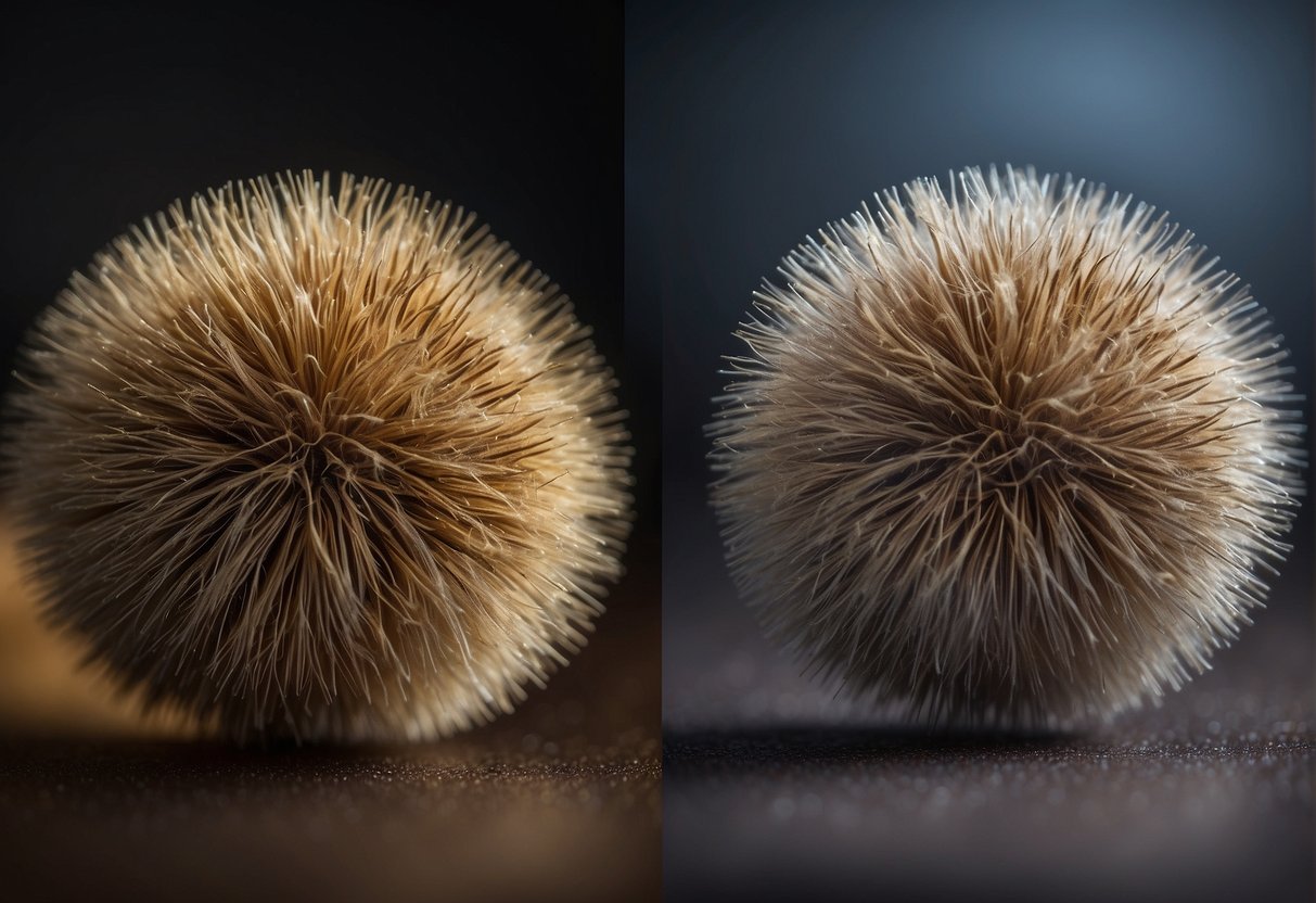 Thick pubic hair, biology and features, can be depicted in an illustration