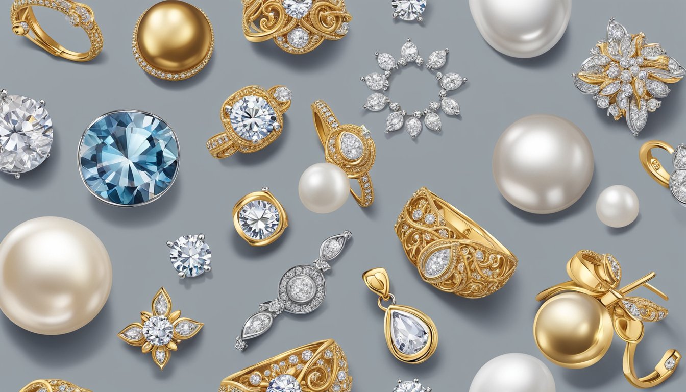 Shimmering diamonds, lustrous pearls, and intricate gold designs showcase the latest luxury jewelry trends from top brands