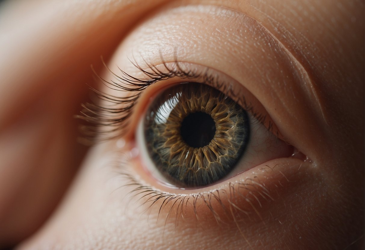 A close-up of a pubic region with a focus on the hair and skin, conveying a sense of care and health