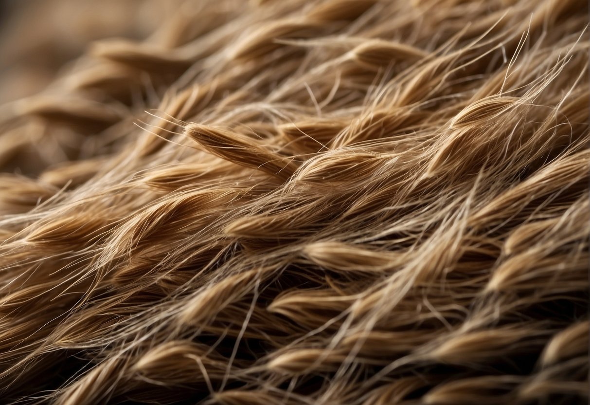 A close-up of a dense patch of pubic hair, natural and untrimmed