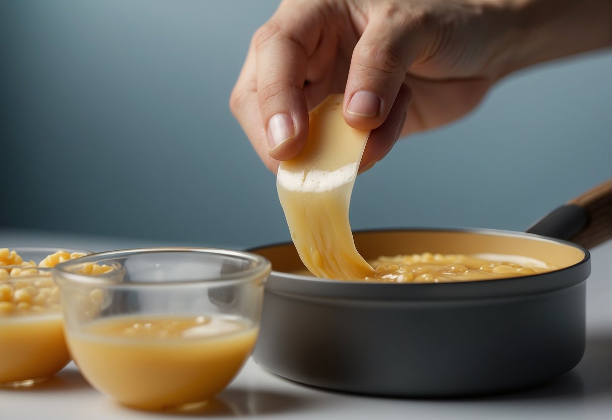 A person applying wax to pubic hair with a spatula