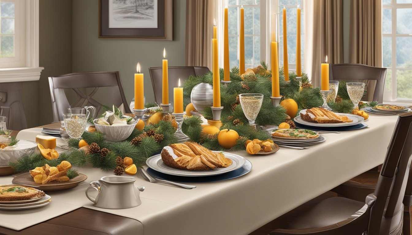Festive table with Eagle Brand products and decorations