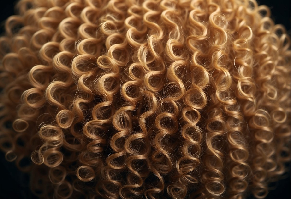 Curly pubic hair on a smooth surface with natural lighting and shadow