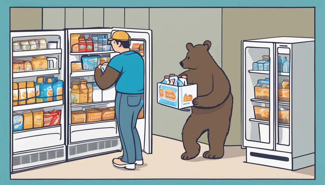 A person with a disability easily opens a fridge and grabs a carton of Bear Brand milk