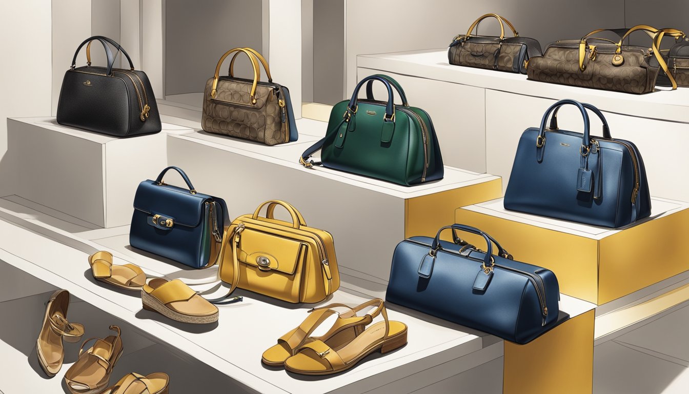 A display of Coach luxury products showcasing exquisite craftsmanship