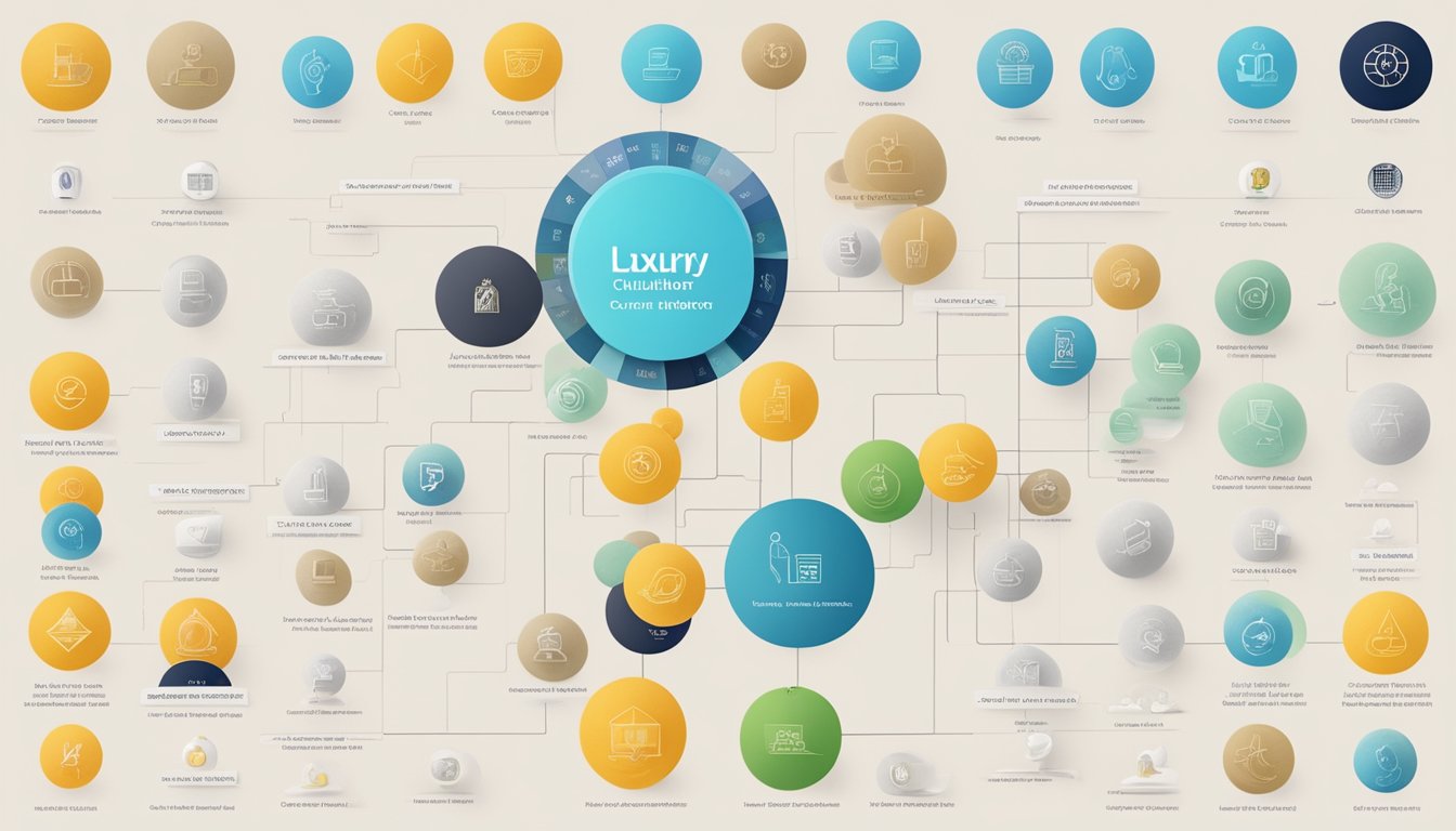 Luxury brands tier list displayed with global cultural symbols and consumer behavior indicators