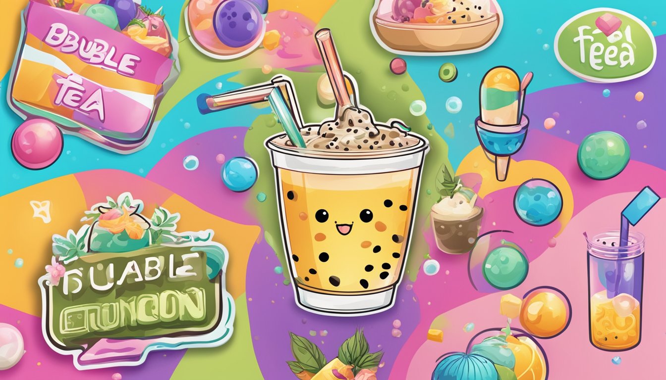Various bubble tea logos and brand names float in a colorful background, with a "Frequently Asked Questions" banner