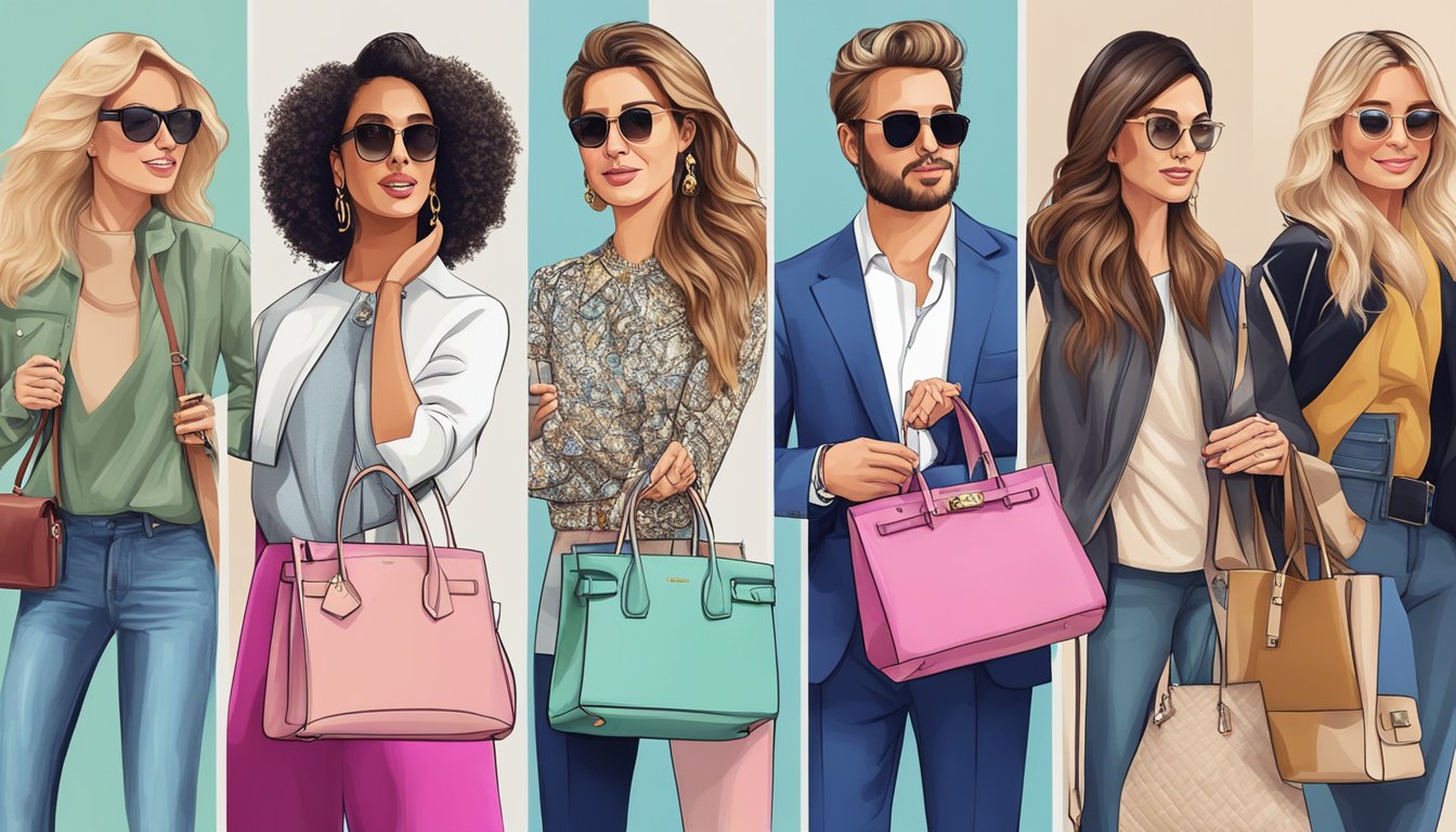 Celebrities holding or using various bag brands, influencing their popularity and ranking