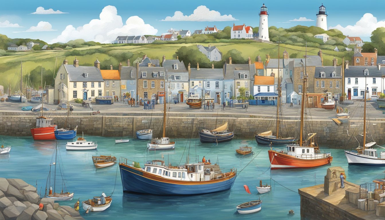 The bustling coastal towns of County Down bustle with maritime activity, from fishing boats to bustling harbors and historic lighthouses