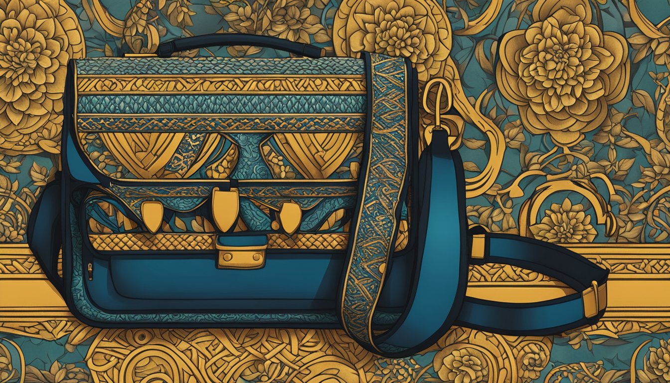 A close-up of a handcrafted Thai brand bag, showcasing the intricate details and high-quality materials used in its construction