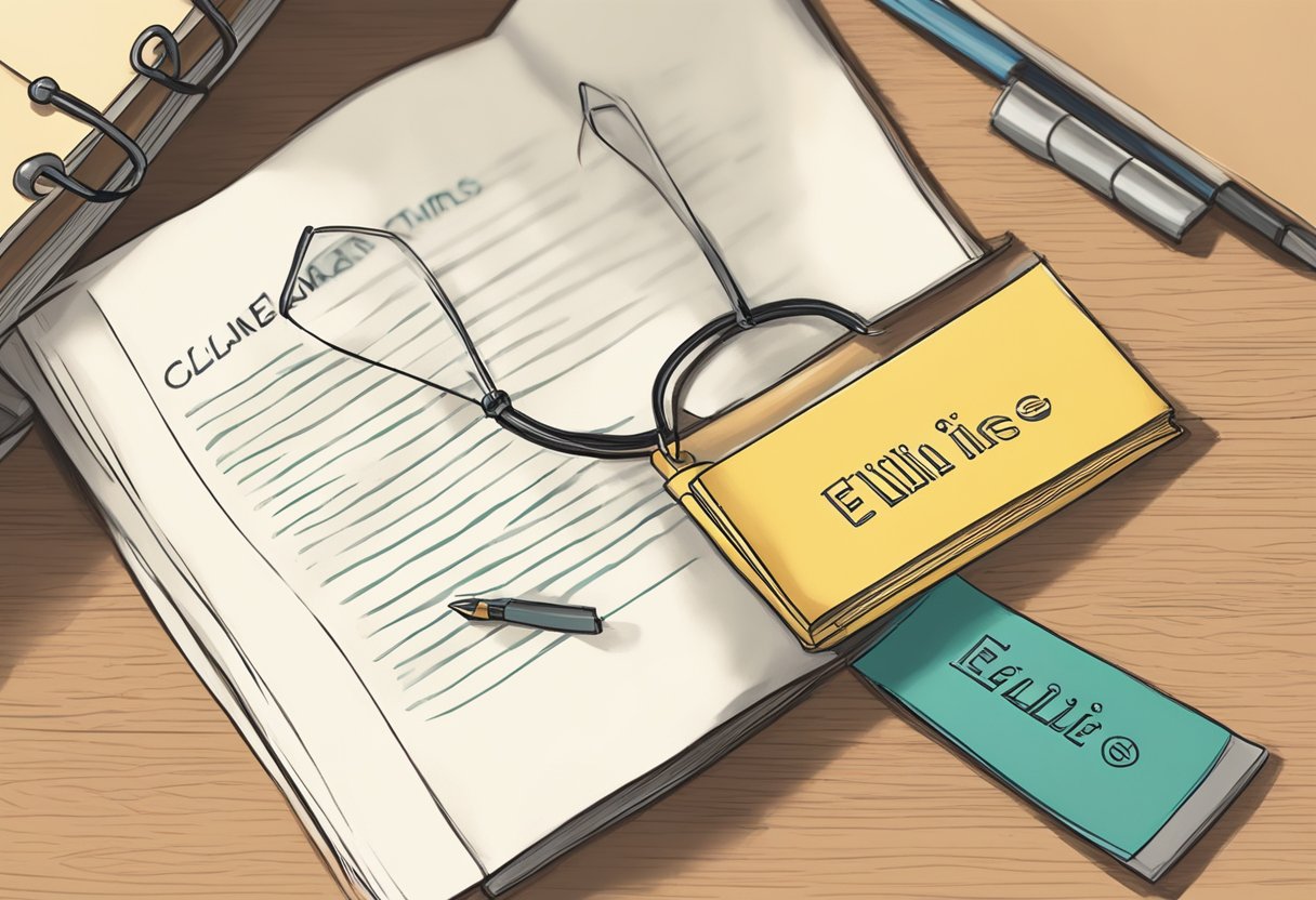 A name tag on a desk reads "Ellie." A book titled "The Meaning of Names" is open to the page with the entry for "Ellie."
