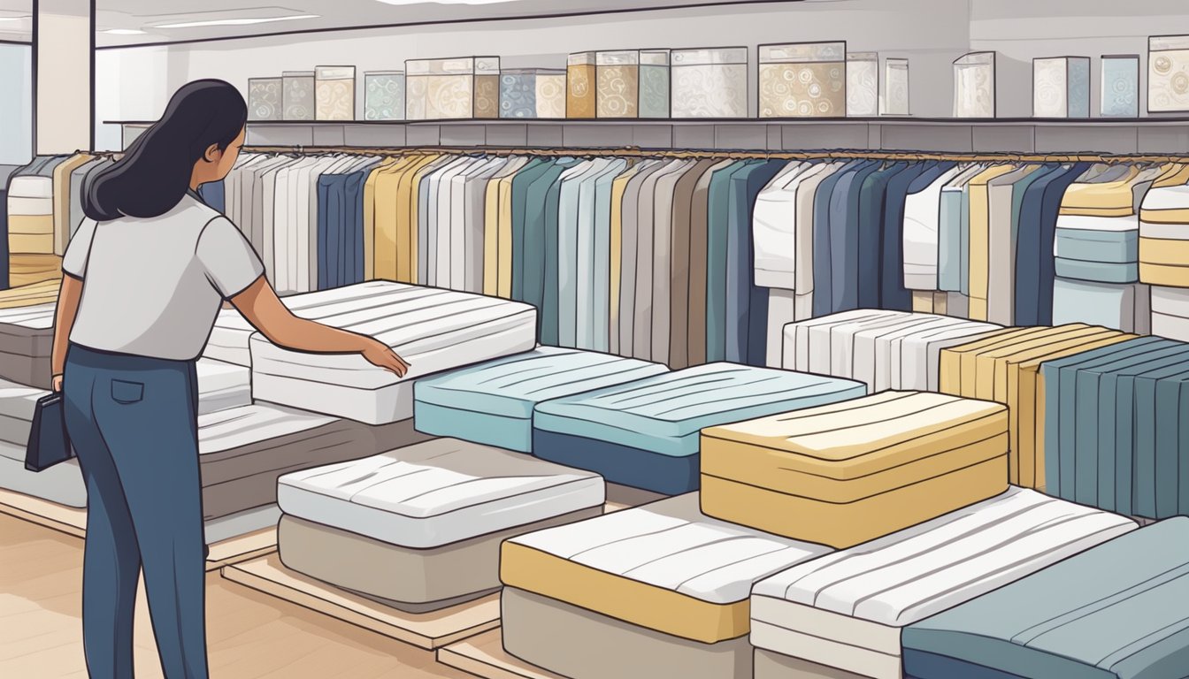 A person buying a top 10 mattress brand in a Singapore store