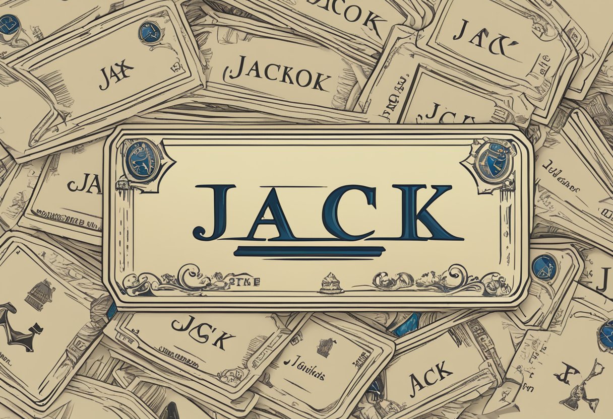 A name tag with "Jack" written on it, surrounded by various options such as "John," "Jackson," and "Jacob."