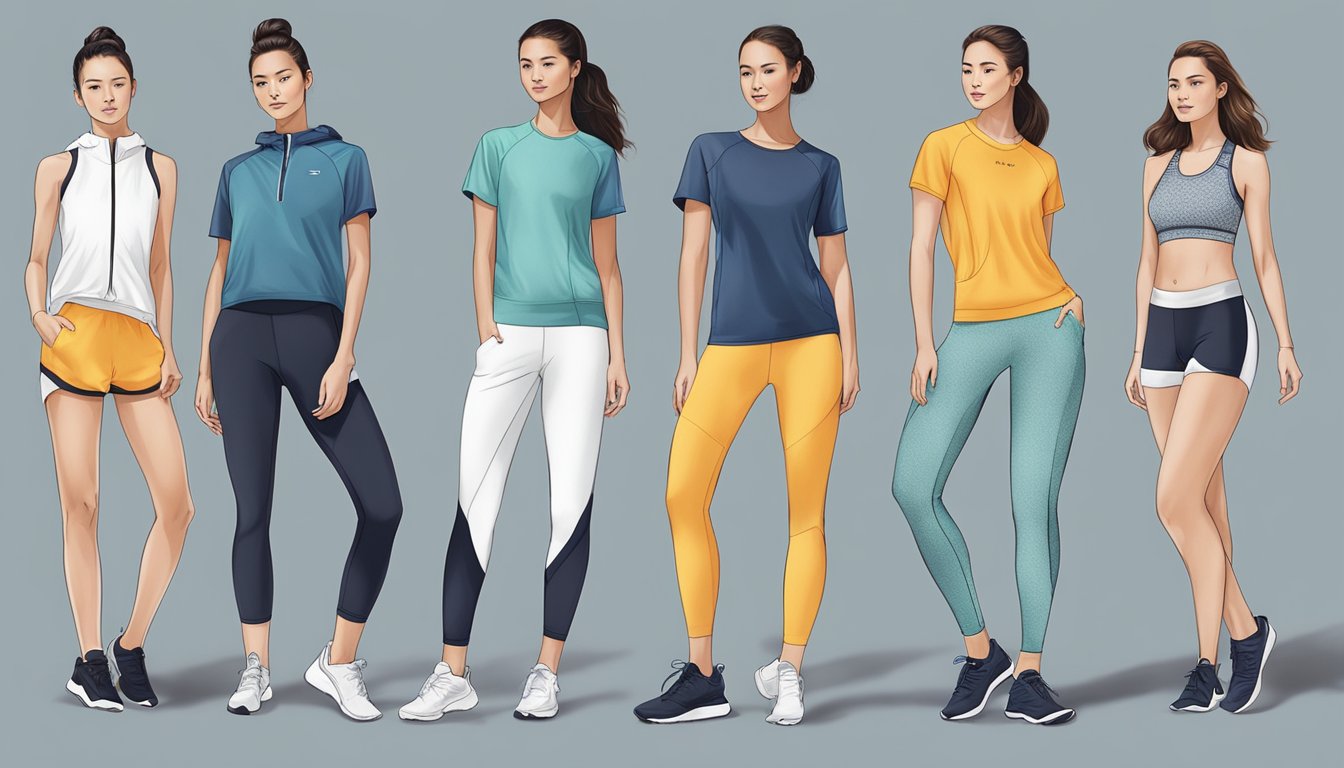 A display of affordable and chic activewear options from a sports brand in Singapore