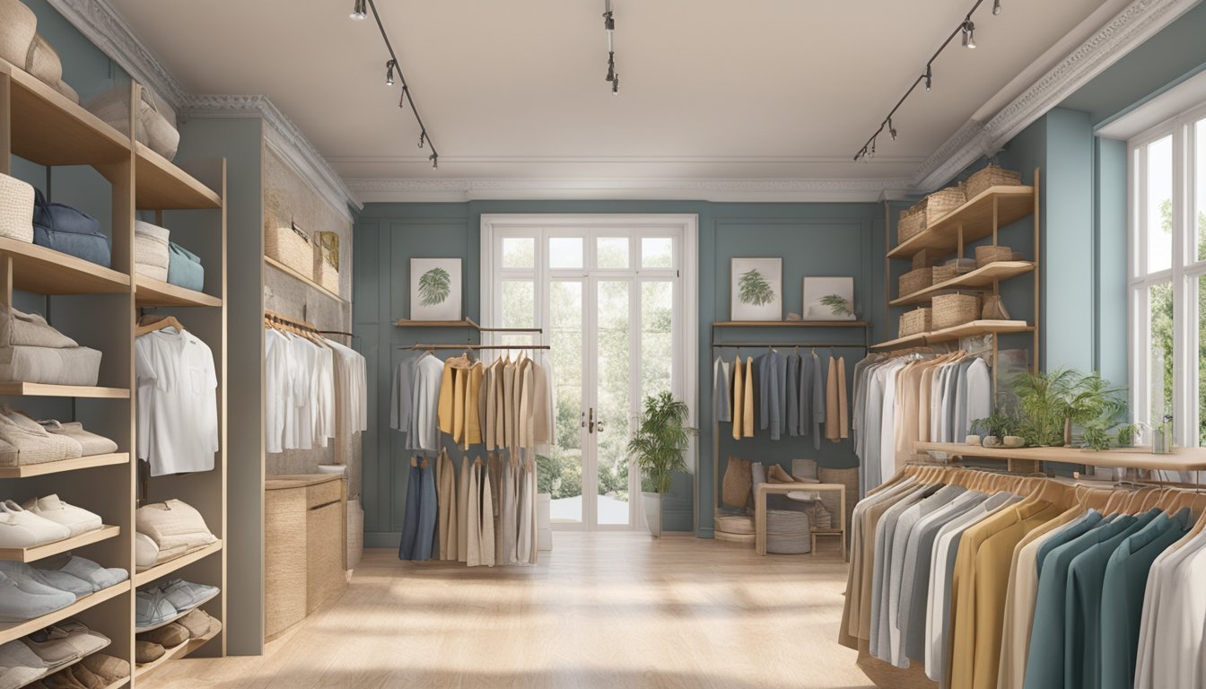 A display of top sustainable and ethical fashion brands, showcasing eco-friendly materials and stylish designs