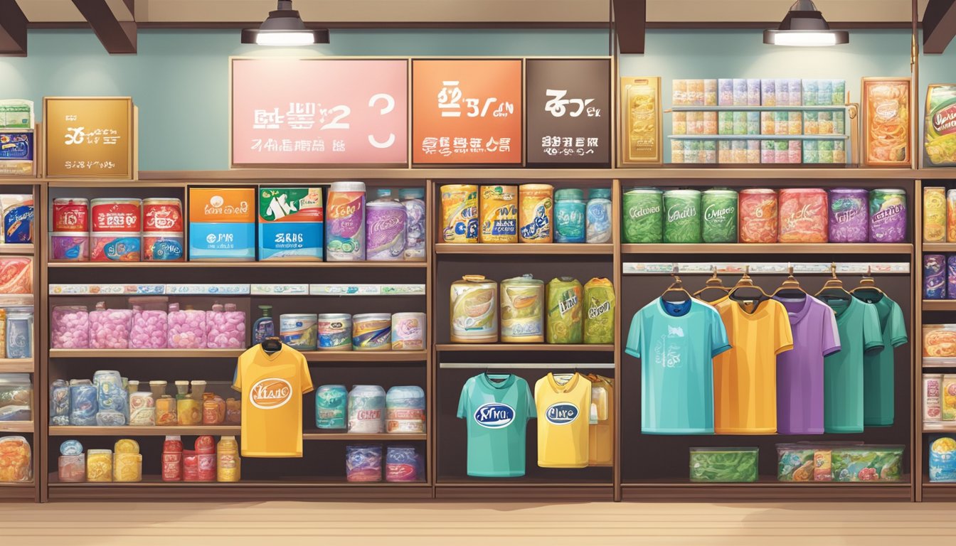 Various well-known brands displayed with appealing prices in a Japanese store