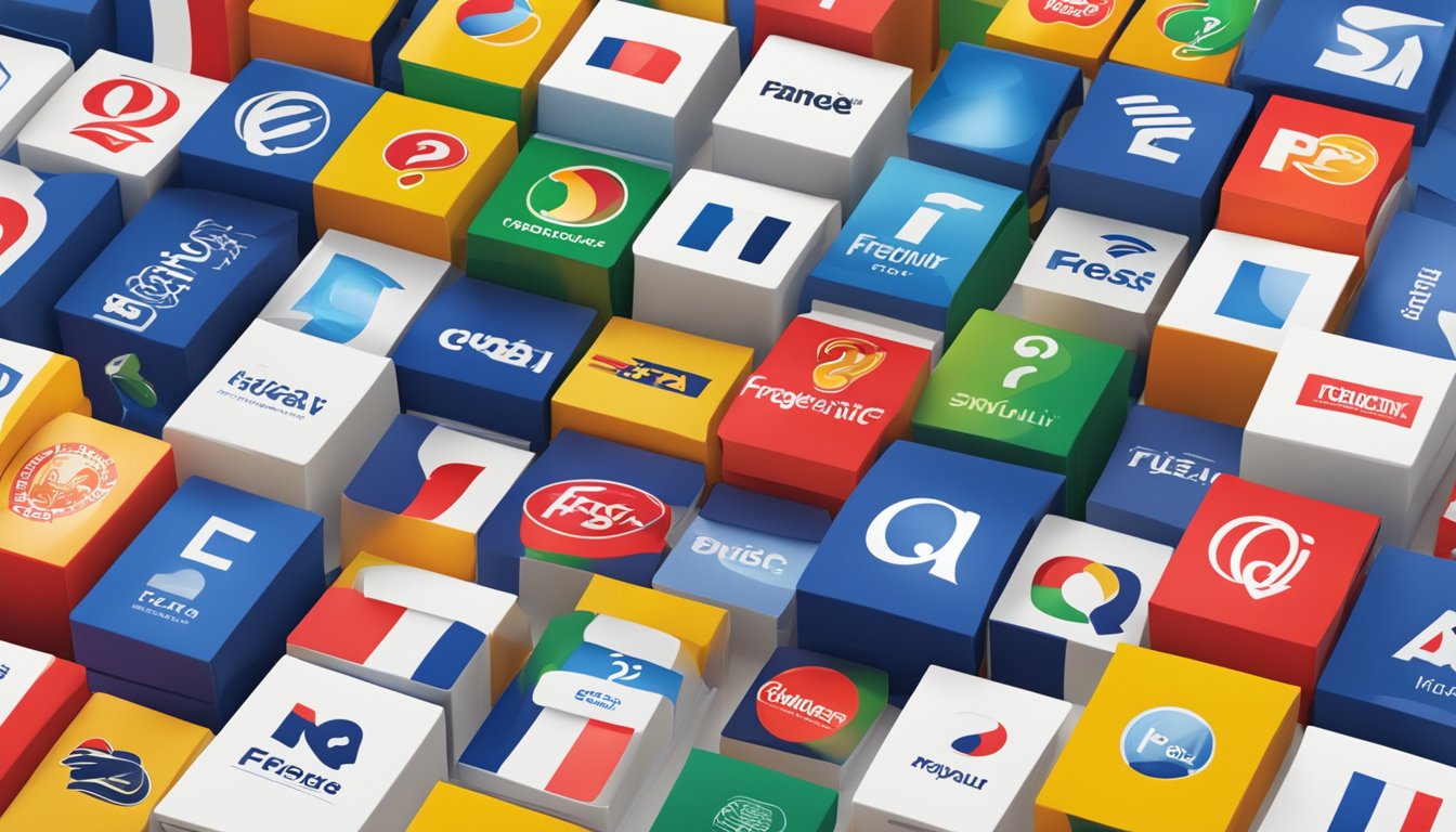 A stack of French brand logos with "Frequently Asked Questions" text