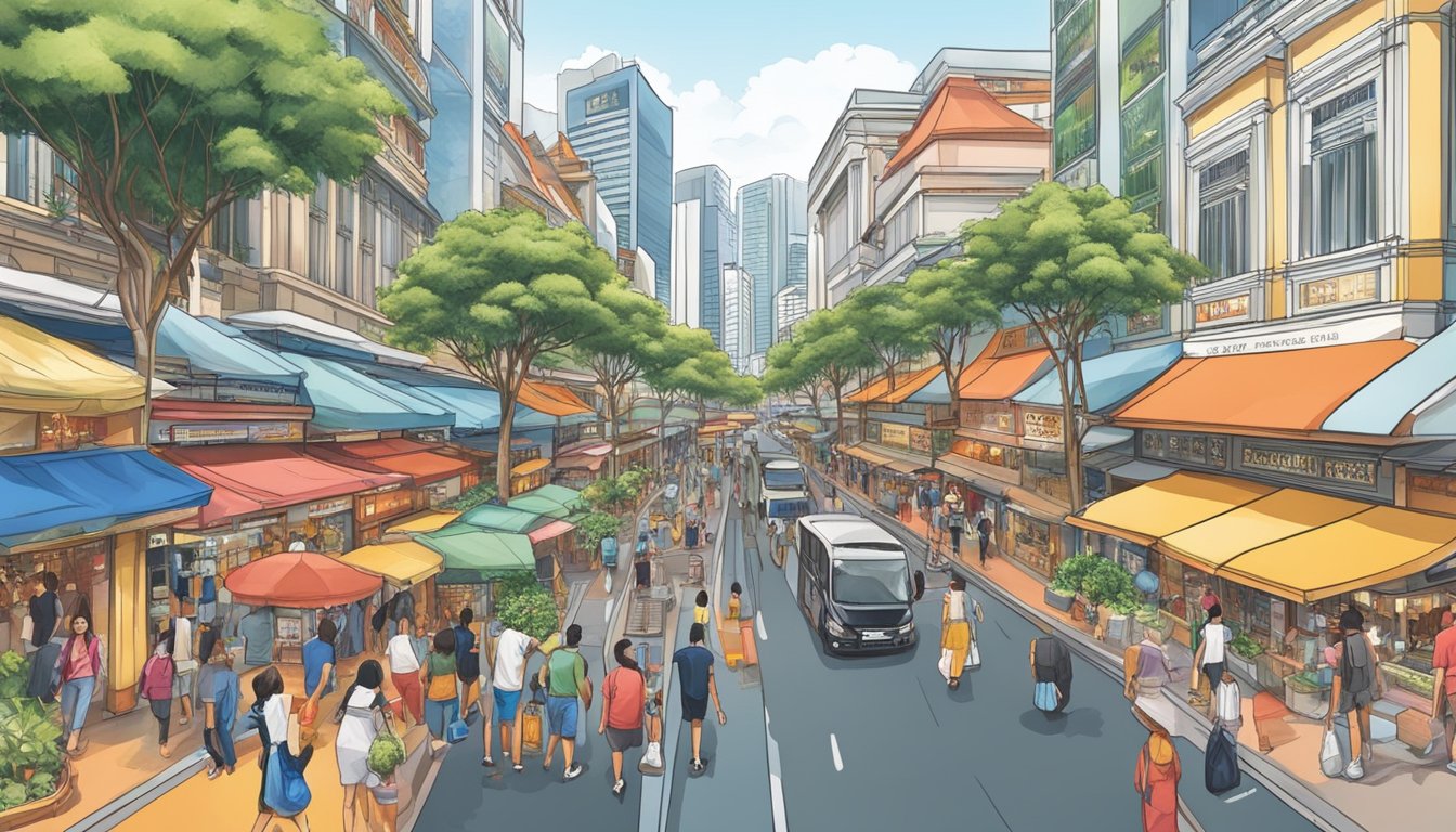 The bustling streets of Singapore are lined with top branded outlets, their vibrant signs and sleek storefronts drawing in crowds of shoppers