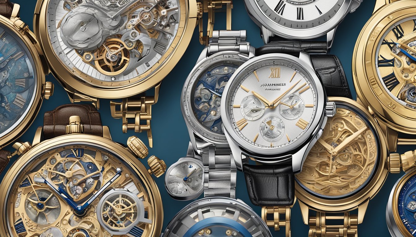 Japanese watch brands showcase traditional craftsmanship in a modern setting, with sleek designs and intricate movements. The history of Japanese watchmaking is depicted through a display of iconic timepieces and innovative technology