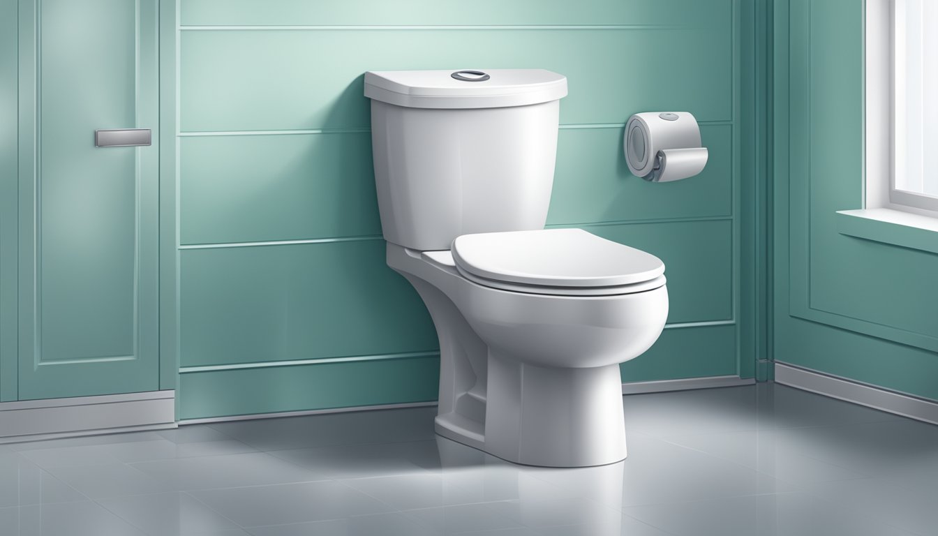 A sparkling clean toilet bowl with sleek design and advanced hygiene features