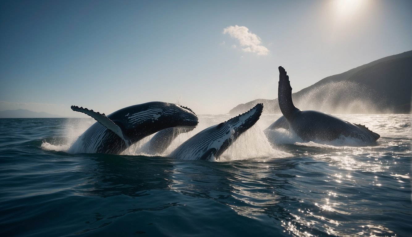 Whales swim gracefully, their powerful bodies gliding through the water.

Their songs echo through the ocean, each species with its own unique melody, creating a symphony of mystical music