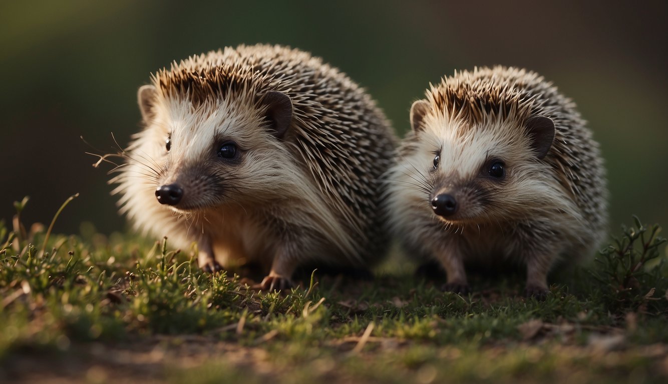 Hedgehogs curl tightly, spikes raised, as predators approach