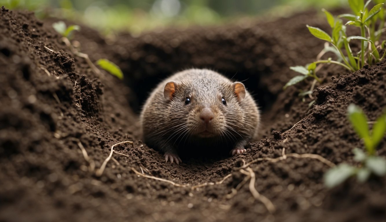 Moles tunnel through soil, creating intricate networks of underground pathways and chambers.

Their strong, clawed feet and powerful bodies sculpt the earth with precision and purpose