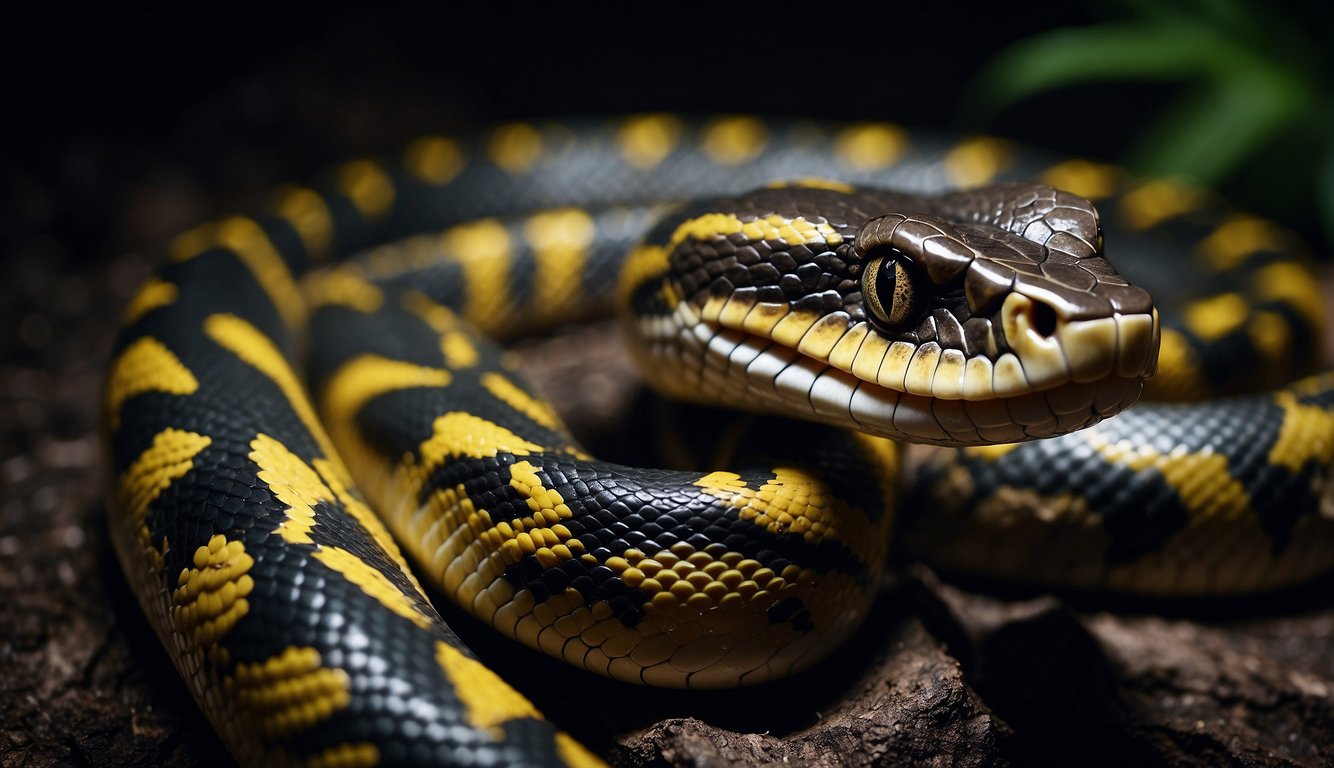 A snake slithers through the darkness, its tongue flicking out to sense the heat of its surroundings.

The world is painted in shades of warmth, guiding the snake through the night
