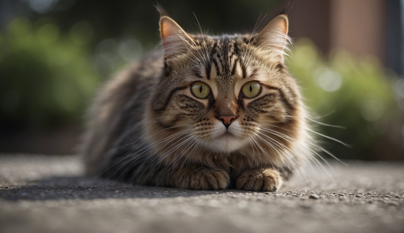 A cat's whiskers brush against a rough surface, sending signals to its brain.

The whiskers move back and forth, capturing the tactile world around the cat
