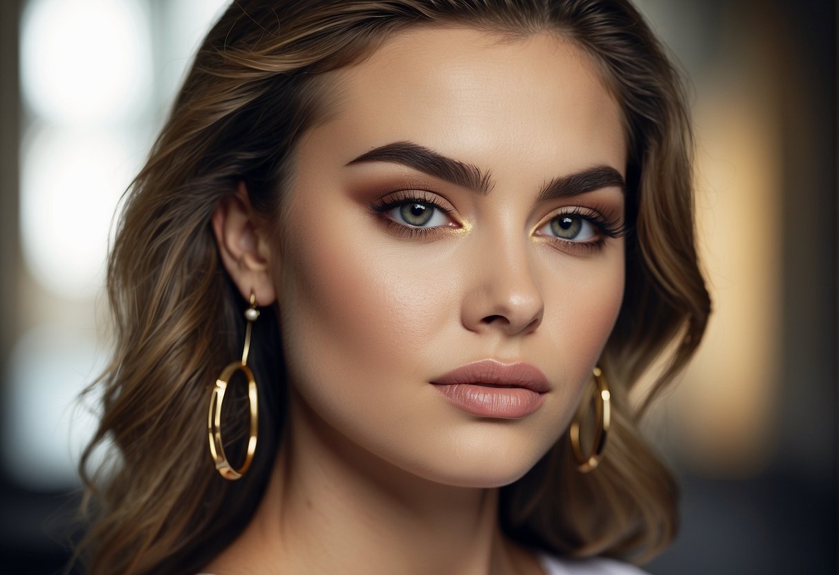 An illustration of techniques for fuller eyebrows, including using a brow pencil, brow powder, and brow gel to achieve thicker, more defined brows