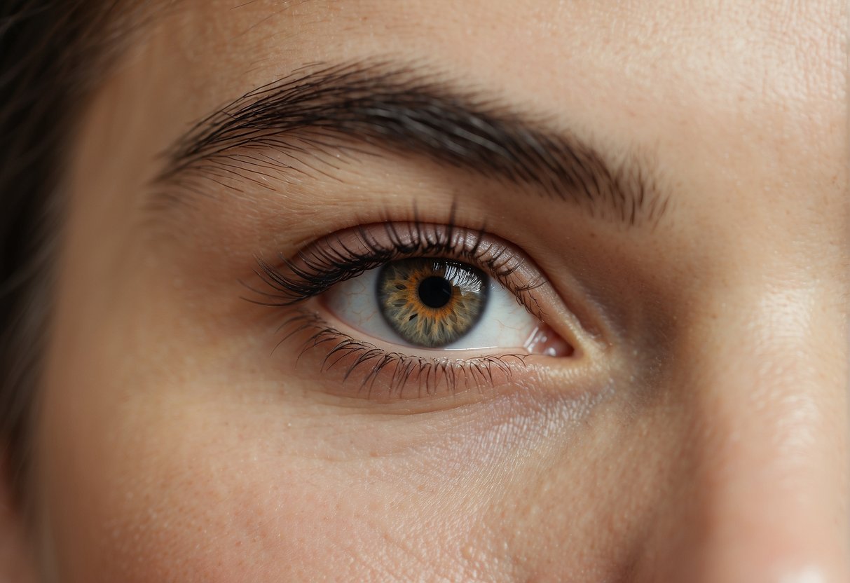 A single eyebrow hair regrowing over time