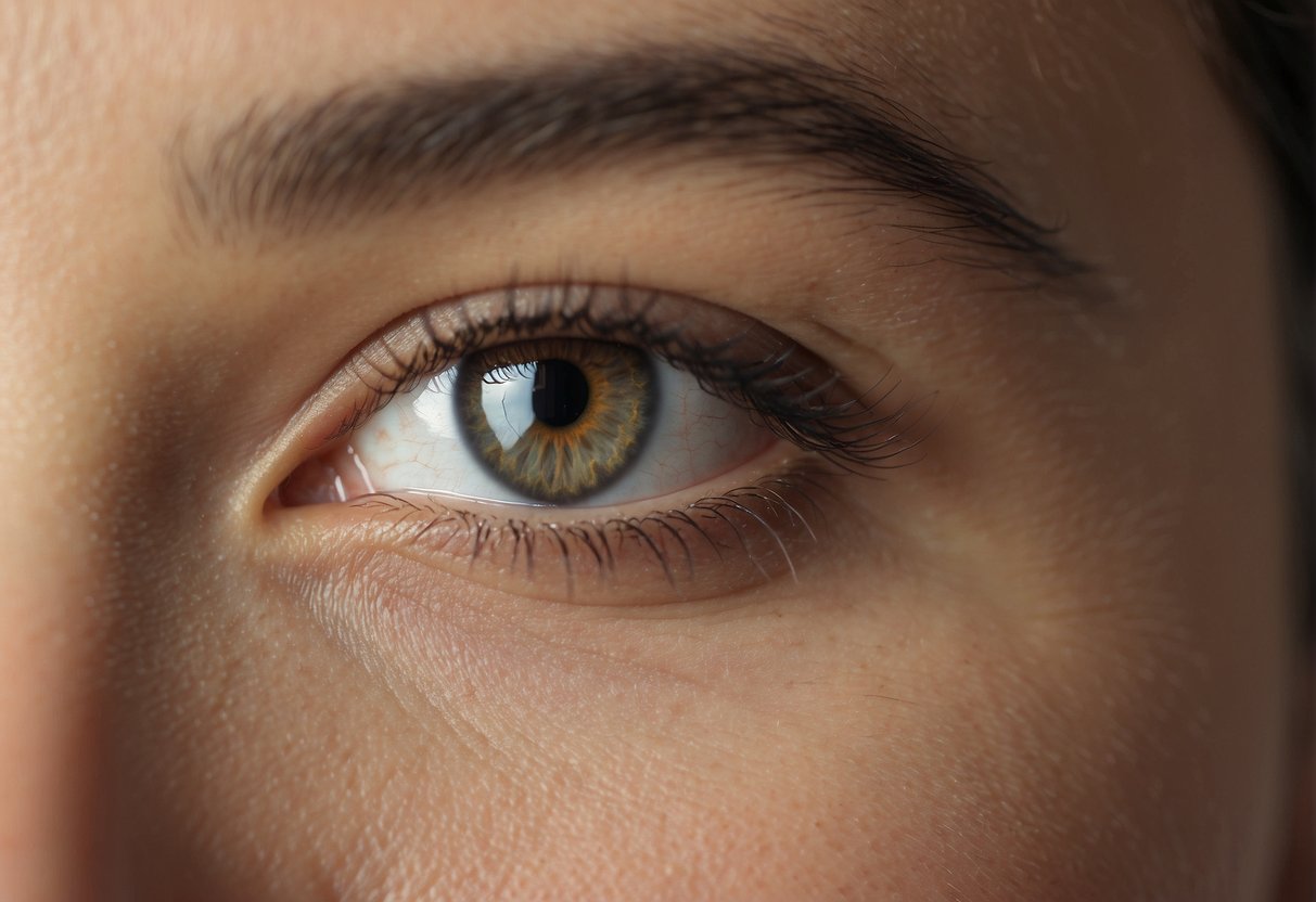 A close-up view of an eyebrow growing, showing the gradual process of regrowth over time