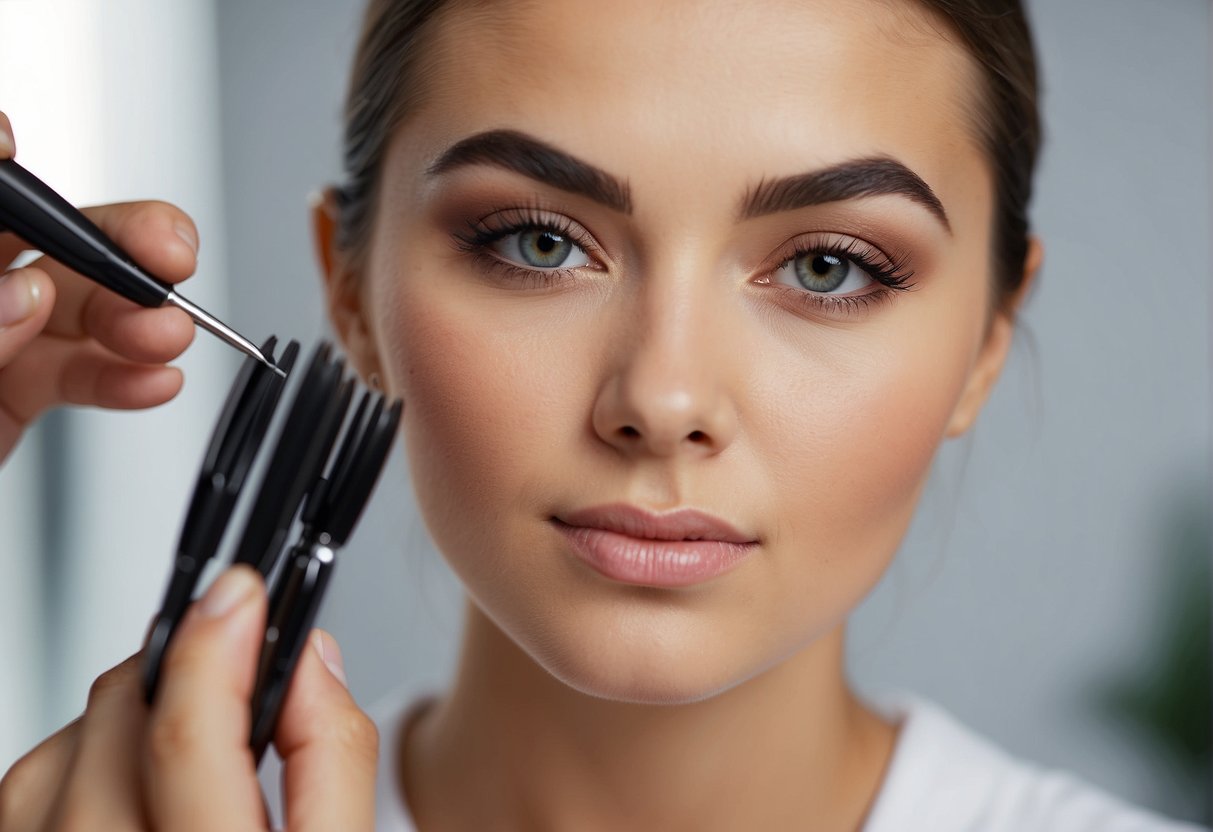 A woman's eyebrow maintenance routine: tweezing, shaping, and grooming for beautiful, well-maintained brows