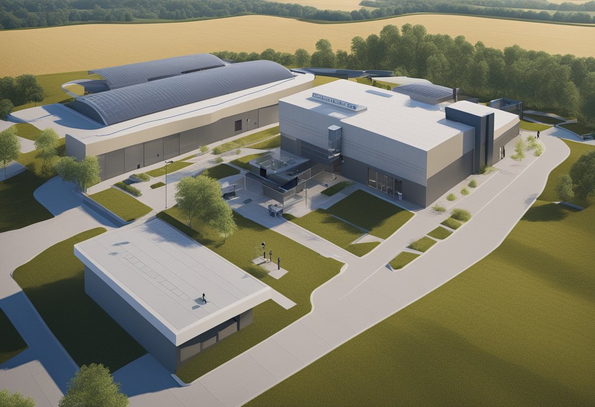 A rural clinic with advanced medical equipment and telemedicine technology for cancer care