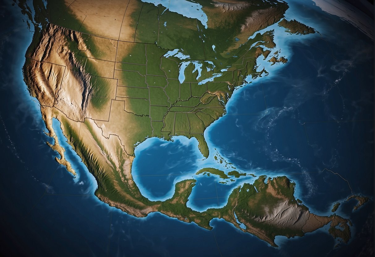 Mexico overshadowing Alaska on a world map