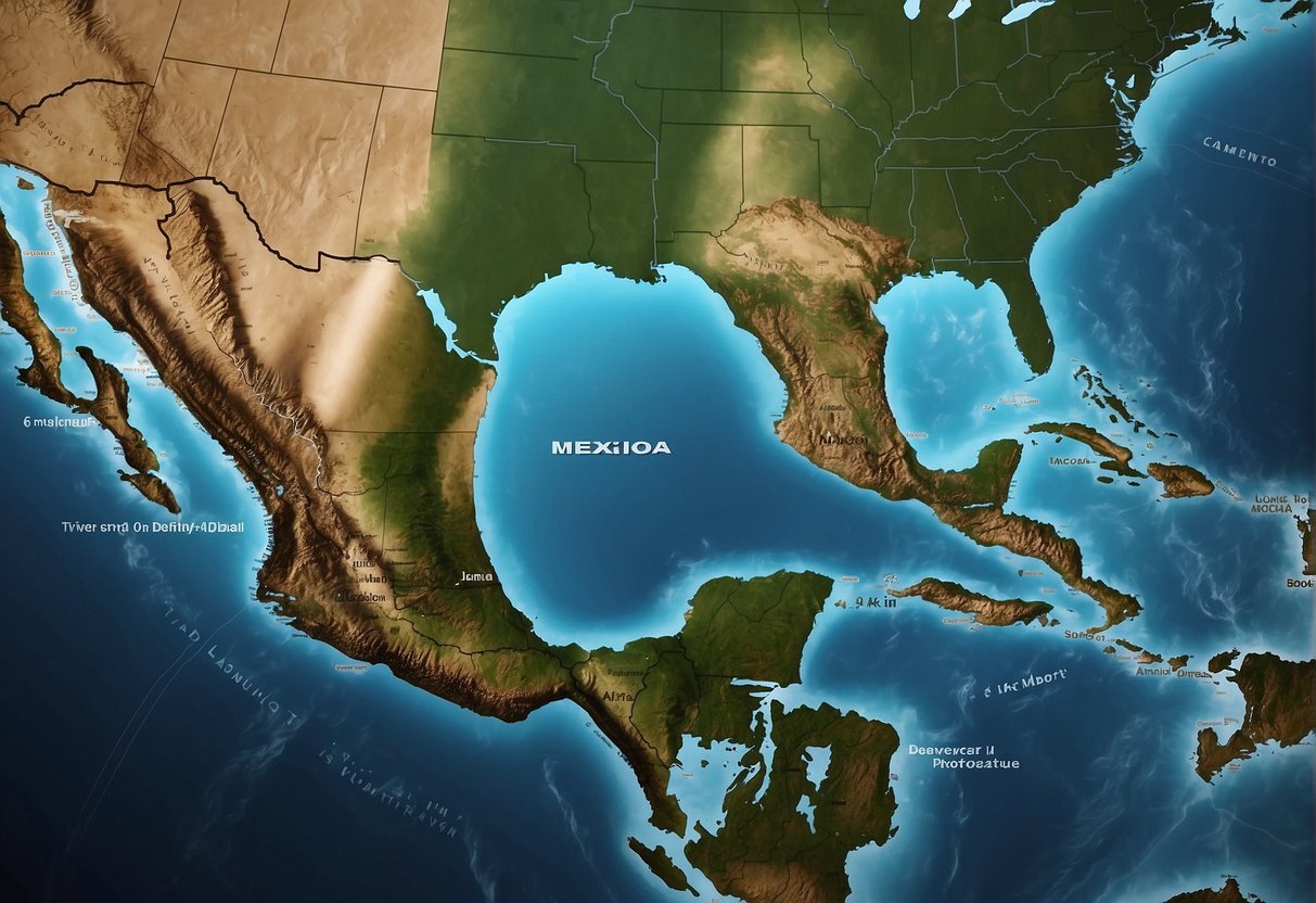 A map of Mexico and Alaska side by side, with Mexico appearing larger in size