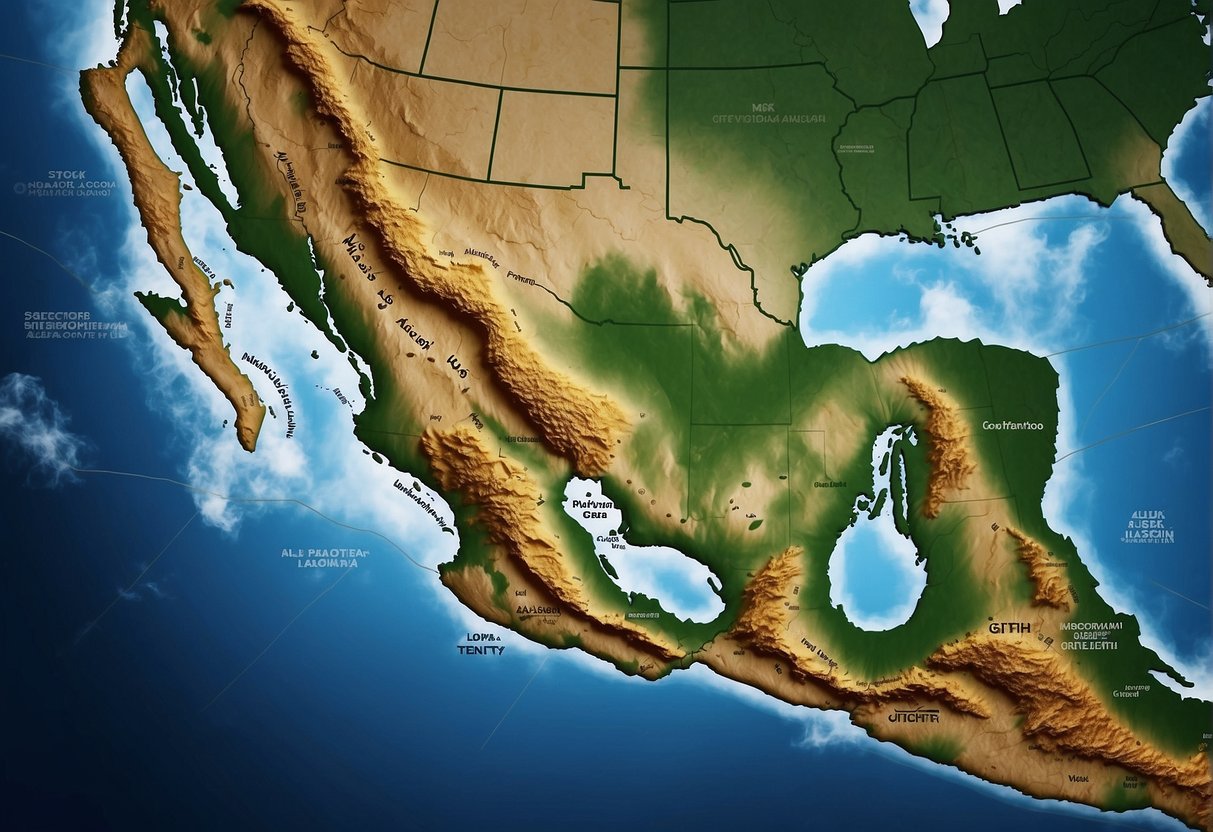 A map of Mexico and Alaska side by side, with Mexico appearing larger than Alaska
