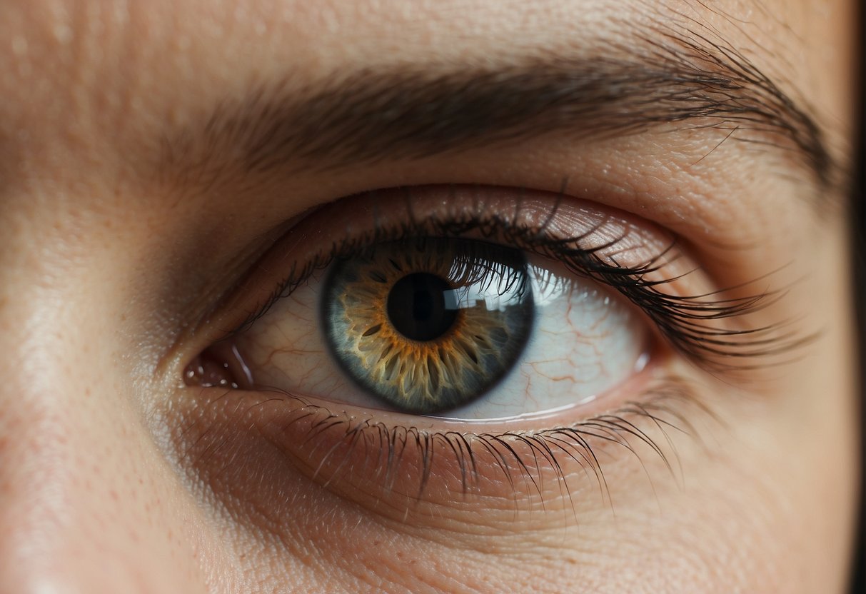 A raised eyebrow, conveying skepticism or curiosity, with a slight arch and a quizzical expression