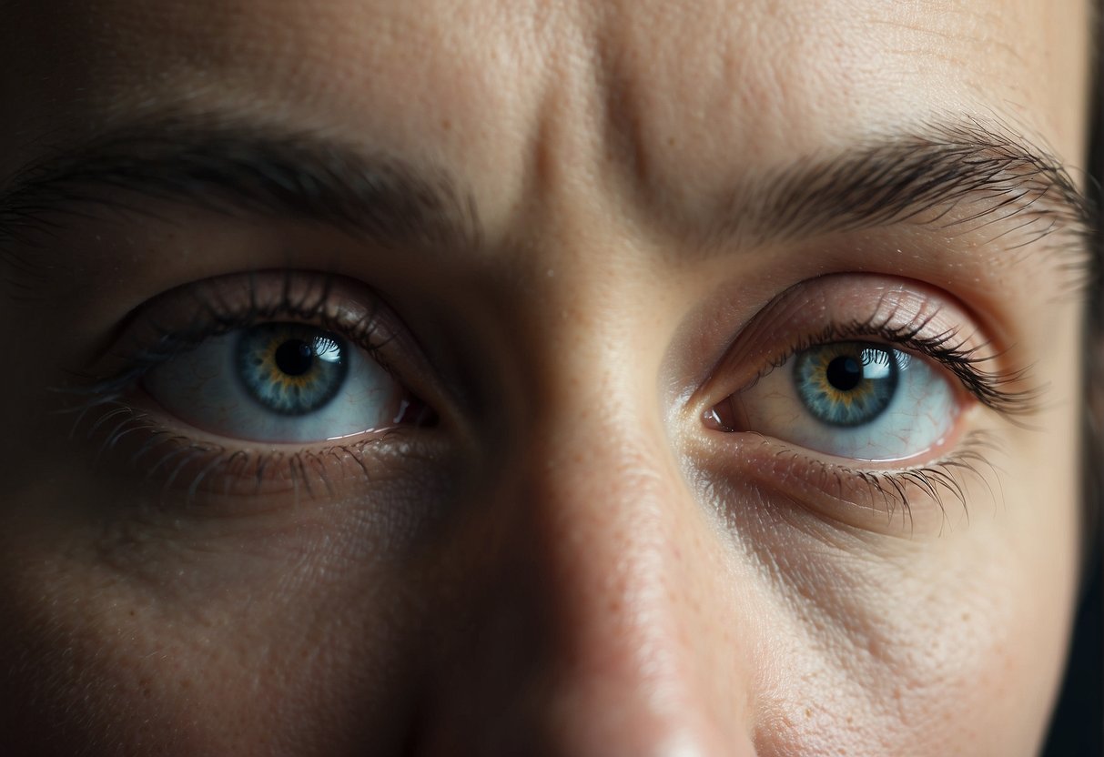 A raised eyebrow, with a quizzical expression, as if asking a question