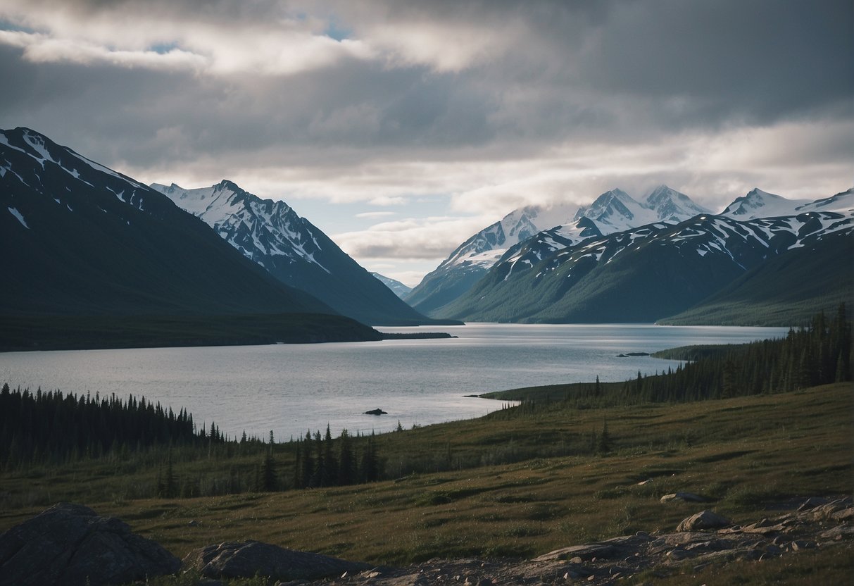 Alaska sits at the easternmost edge of the United States, with its vast and rugged landscape stretching towards the horizon