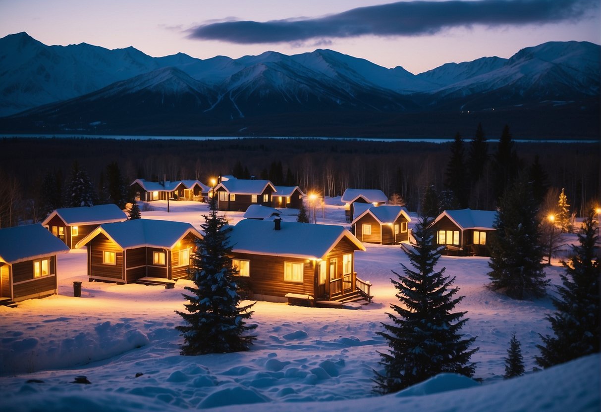 Anchorage, Alaska: snowy mountains, moose, and northern lights. Outdoor activities, cozy cabins, and diverse cultural events