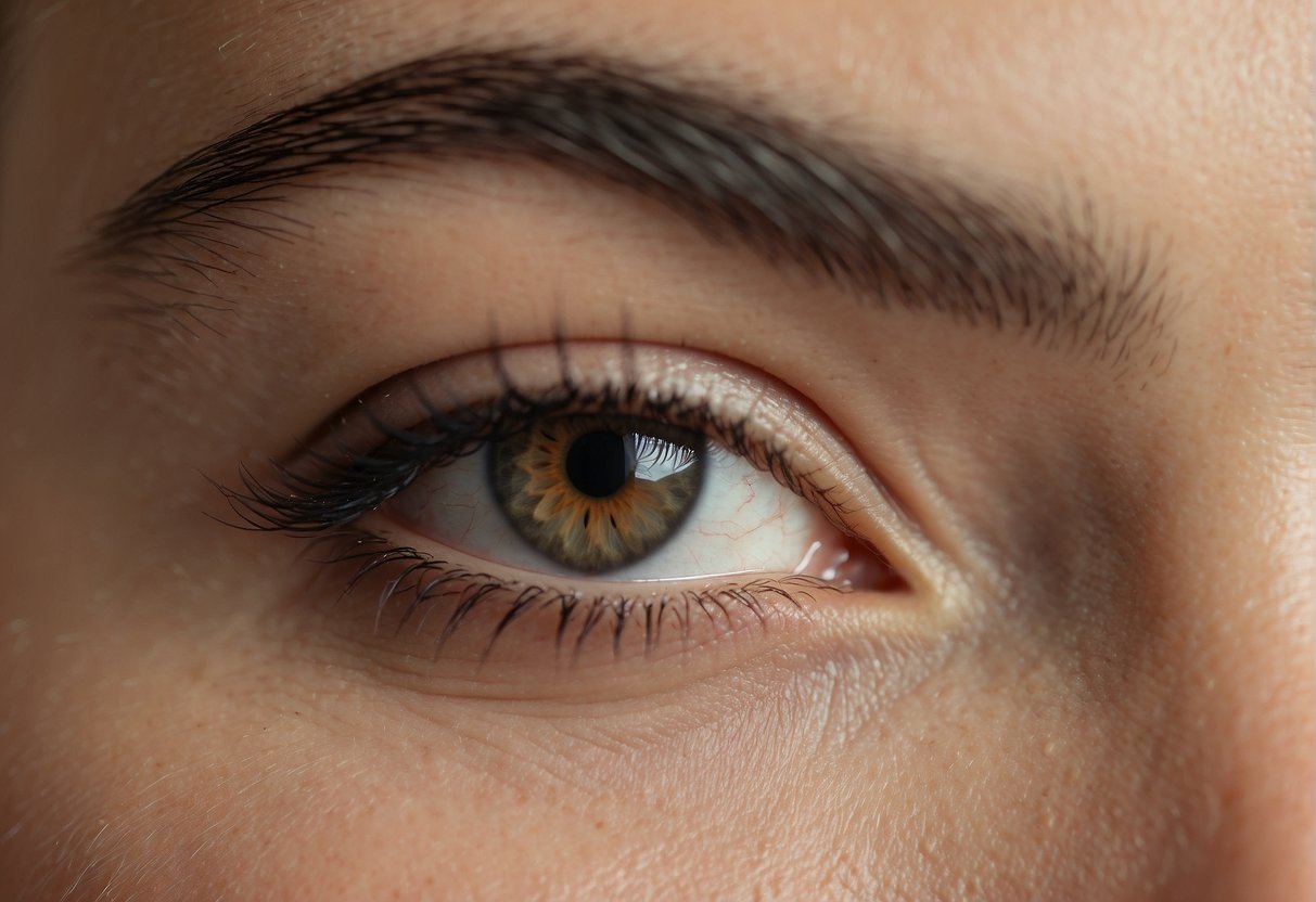 Eyebrows growing back over time after being shaved. No human subjects or body parts