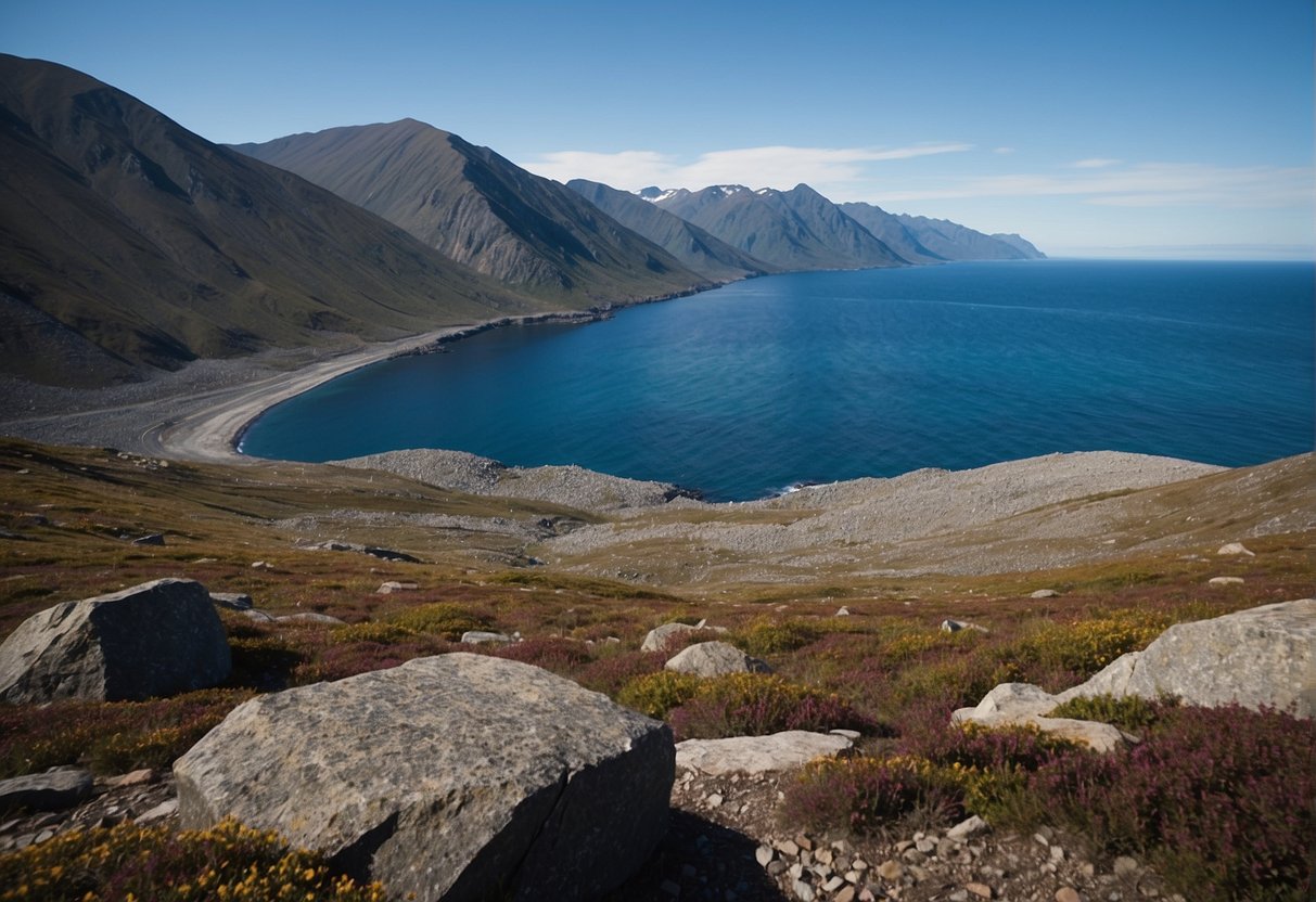 Alaska's easternmost point, Little Diomede Island, sits at the edge of the Bering Strait, with Russia's Big Diomede Island visible in the distance