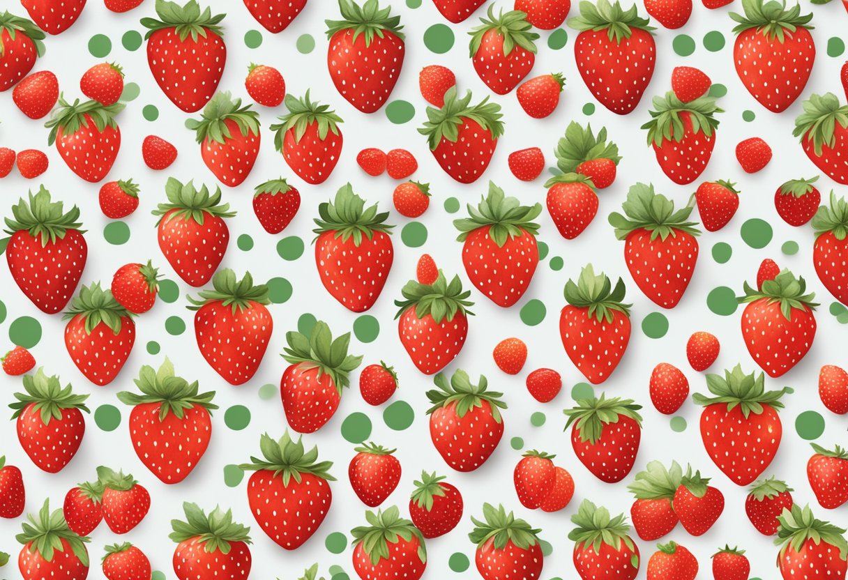 Juicy red strawberries with small white dots scattered across their surface